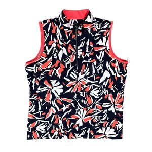 TAIL‎ White Label Golf Sleeveless Top Floral Print Mock Neck womens XL NEW